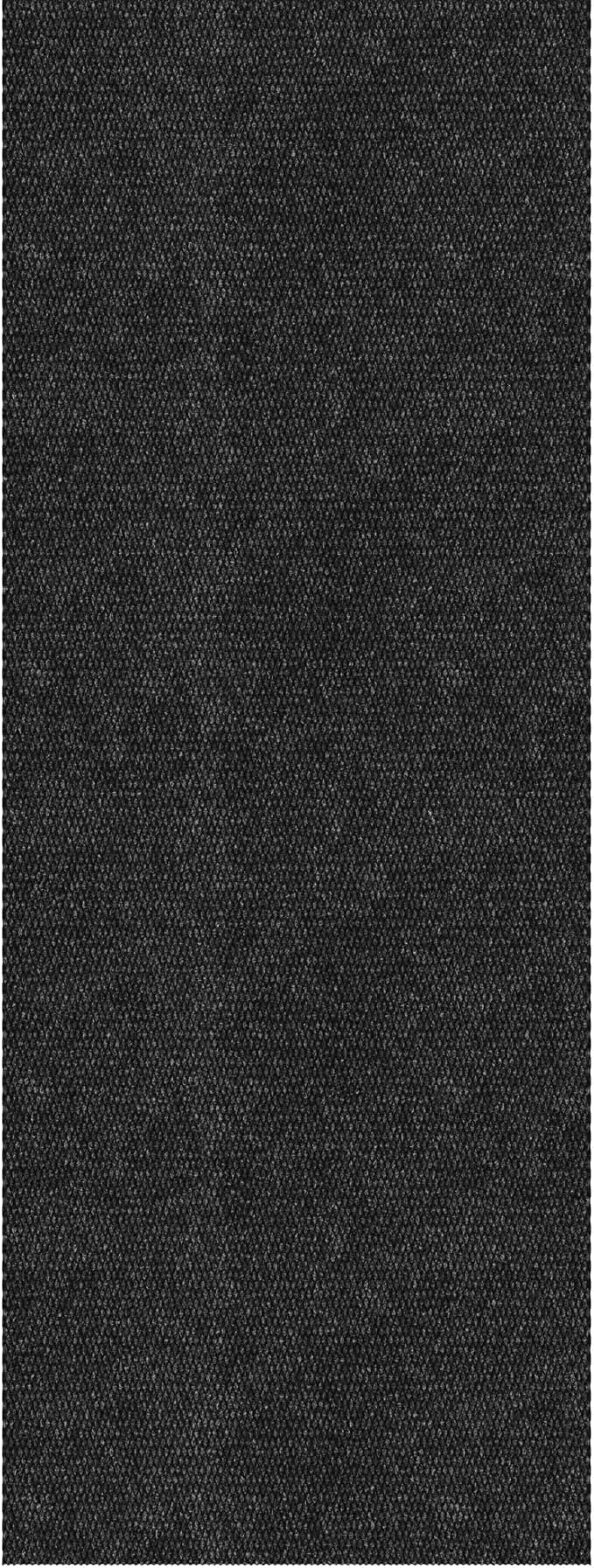 Ottomanson Commercial Scrape Rib Entry Mat – Heavy Duty Ribbed Floor Mat for High Traffic – Non Slip Rubber Back, Waterproof – Indoor Outdoor Use for Offices, Schools, Lobbies, 2' x 14', Black