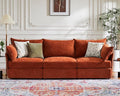 ABCASA 102.6" Modular Sectional Sofa, Oversized 3-Seater Terracotta Orange Couch with Removable Chenille Fabric Cover, Deep Seat & High Backrest for Living Room, Office & Apartment