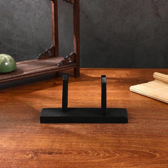 IMIKEYA Japanese & Chinese Folding Fan Display Stand - Wooden Base, Holder & Display for Folding Fans