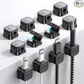 12 Pack Magnetic Cable Management Clips, Phone Electric Charging Cord Holder, Desktop Cord Organizer, Adhesive Cable Organizer Keeper for Home Kitchen Office Desk Outdoor Wall Car Bedroom Nightstand