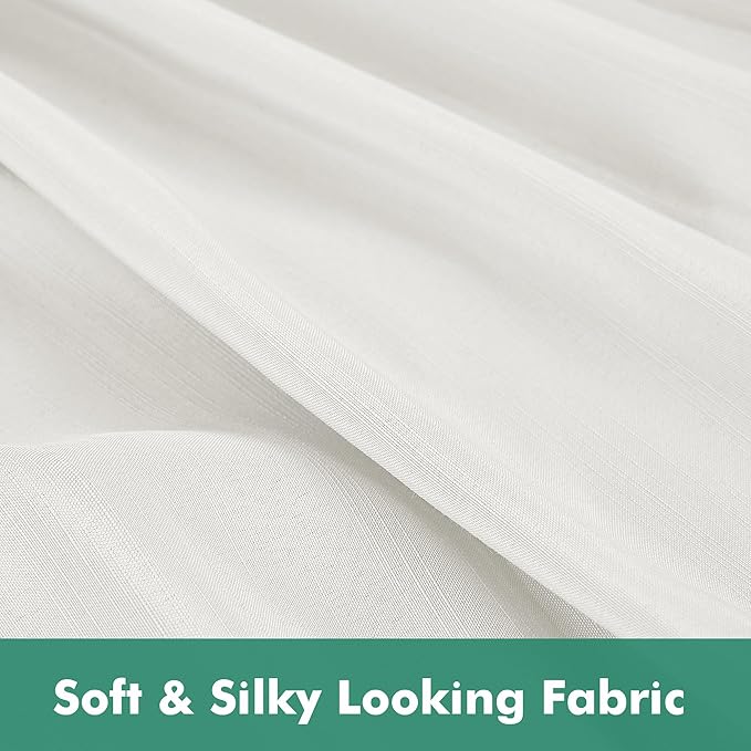 Biscaynebay Wrap Around Bed Skirts with Split Corners for King Beds 15" Drop, Ivory Adjustable Elastic Dust Ruffles Easy Fit Wrinkle Resistant Silky Luxurious Fabric Machine Washable