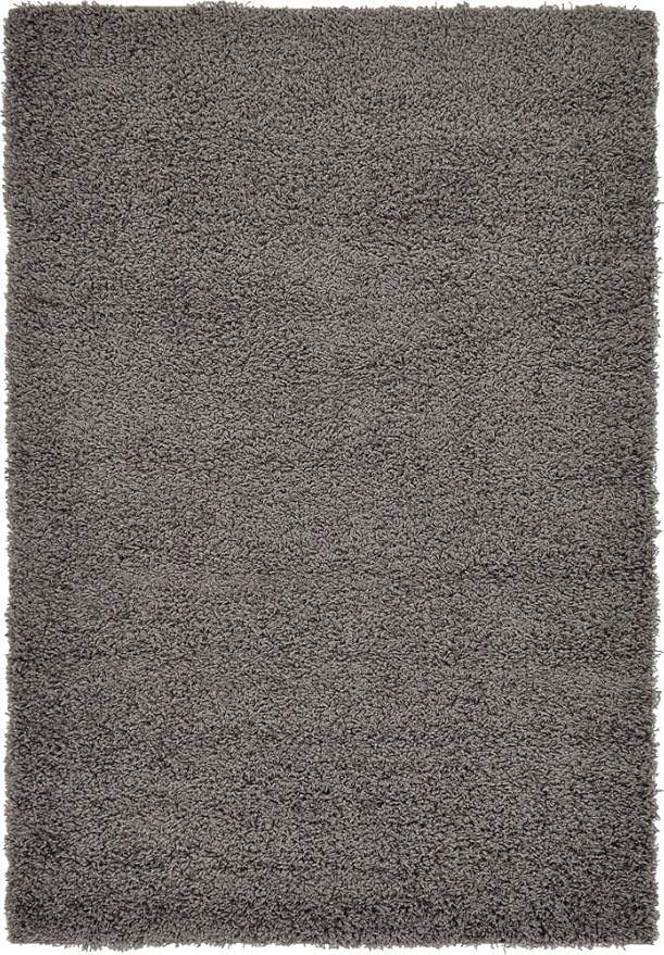 Unique Loom Solid Shag Collection Area Rug (4' 1" x 6' 1" Rectangle, Graphite Gray)