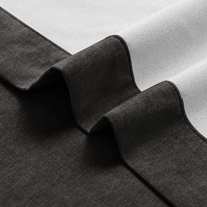 Macochico Full Blackout Curtains 84 Inches Long Insulated Noise Reducing Chenille Curtain for Living Room Bedroom Nursery Auditorium Charcoal Grey Drapes with Tieback Grommet 72" Wx84 L 1 Panel