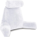 Husband Pillow XXL – Reading Pillow Bed Chair with Arms & Back Support – White - Back Pillow for Beds Sitting Up – Bed Rest Arm Pillow – Comfy Reading Pillow for Adults