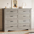 8-Drawer Dresser for Bedroom, Modern Wooden Chest of Drawers with Metal Handles, Anti-Tipping Design, Sturdy and Stable Storage Organizer for Living Room, Entryway, Home Office