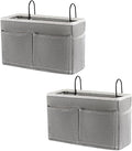 Retyion Bedside Hanging Storage Basket Headboards Bunk Beds Dorm Rooms Organizer Caddy for Storage (2Pack Grey)