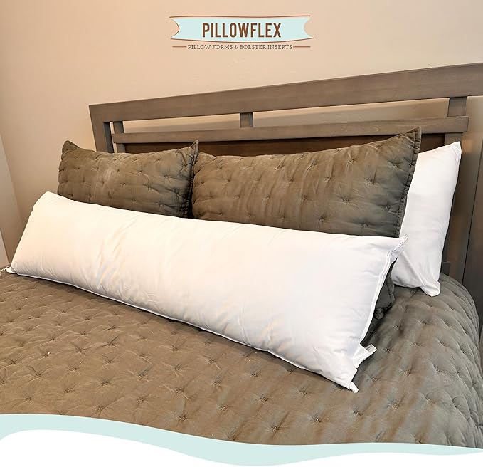 Pillowflex Synthetic Down Alternative Pillow Inserts for Shams - Comfy Pillows for Sleeping, Perfect Pillow & Best Sleeping Pillows, Handmade Down Alternative Throw Pillow Inserts - (16x26 Set of 2)