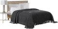 Beatrice Home Fashions Medallion Chenille Bedspread, Queen, Charcoal
