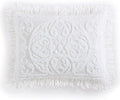 Beatrice Home Fashions Medallion Chenille Bedspread, King Sham, White