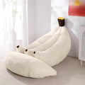 Banana Bean Bag Chair with Ottoman, Floor Sofa Bed with Footrest, Comfy Convertible Lounger for Adults, Plush Couch for Bedroom, Living Room or Dorm, L-Cream