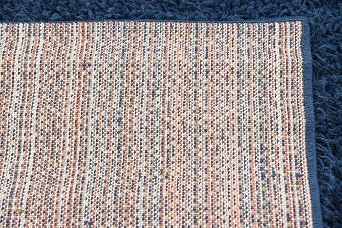 Unique Loom Solid Shag Collection Area Rug (5' 1" x 8' Rectangle, Sapphire Blue/ Navy Blue)