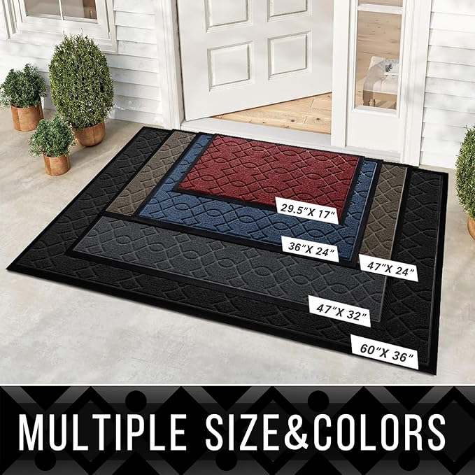 Yimobra Outdoor Runner Rug 72x24, All-Season Waterproof Doormat Outdoor Entrance, Heavy Duty Non-Slip Outside Commercial Grade Door Mat, Easy Clean, Brown