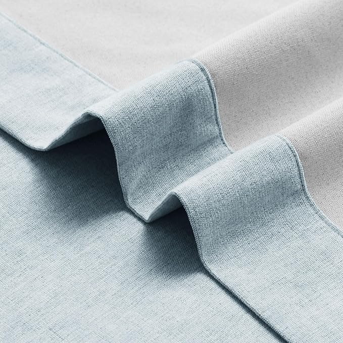 Macochico Thermal Blackout Chenille Curtains 100% Blackout Window Draperies for Living Room Bedroom Auditorium Banquet Hotel Light Blue Curtains with Tieback Classic Home Decor 72" Wx102 L 1 Panel