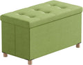 BRIAN & DANY 30 Inches Folding Storage Ottoman Bench, Ottoman with Storage Bench for Bedroom, Living Room, Entryway, Foot Rest with Legs, Bright Green