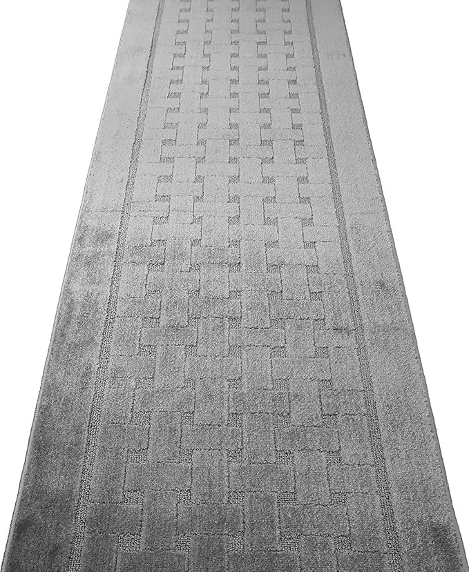 Non Slip Washable Carpet Runner Rug with Rubber Backing, Custom Floor Mat for Kitchen Hallway Stairs Bedroom Bathroom Entry, Grey, Your Choice of Length, 26 Inch X 25 feet