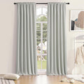 DONREN Patio Blackout Curtain Shades - Home Decoration Thermal Insulated Rod Pocket Blackout Draperies/Drapes for Kitchen (2 Panels, 60 inches x 96 inches, Light Grey)