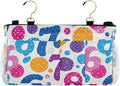 Bedside Caddy Hanging Bunk Bed Caddy Bed Organizer Hanging Pocket with 2 Hooks Bedside Storage Organizer Pocket Bag Holder Six Seven Flowers Colorful Polka Dots