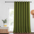 NICETOWN Olive Green Blackout Curtains for Bedroom/Living Room 132 Inch Length - Thermal Insulated Room Darkening Grommet Top Window Curtains (100 by 132 - Inch, 1 Panel)