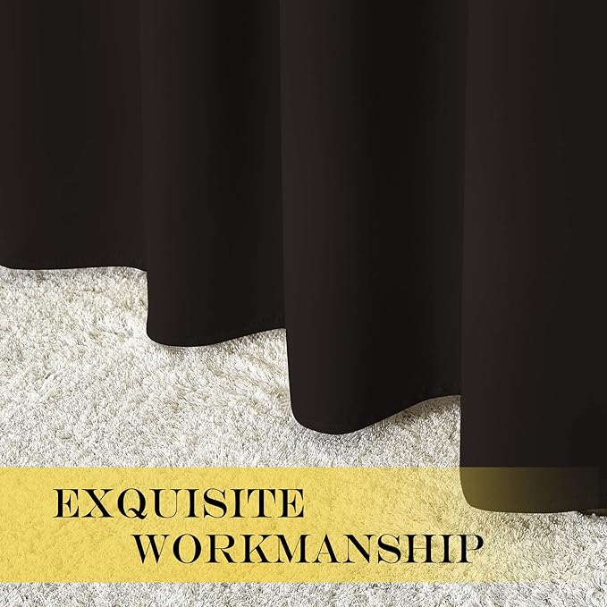 NICETOWN Blackout Curtain Panel for Window - Triple Weave Energy Saving Thermal Insulated Solid Grommet Blackout Drape for Kitchen (Single Panel, 52 inches by 54 inches, Toffee Brown)