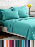 Bare Home Hotel Luxury Full XL Sheet Set, Extra Soft - 6 Piece Set - Deep Pockets - Easy Fit - Cooling & Breathable - Wrinkle, Fade, Stain Resistant - Includes 4 Pillowcases (Full XL, Turquoise)