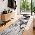 3x6 Kitchen Hallway Runner Rug: Long Washable Rug Runner Non-Slip Indoor Abstract Rugs - Low Pile Soft Floor Runners for Bedroom Living Room Dining Entryway Bathroom Laundry Black White 3x6