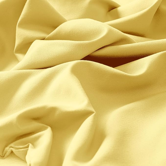 LuxClub 4 PC Sheet Set Bed Sheets Deep Pockets 16" Eco Friendly Wrinkle Free Cooling Machine Washable Hotel Bedding Silky Soft - Lemon Queen