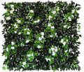 Sumery Expandable Fence Privacy Screen for Balcony Patio Outdoor,Decorative Faux Ivy Fencing Panel,Artificial Hedges (Single Sided Leaves) (2, Branches -White Fowers)