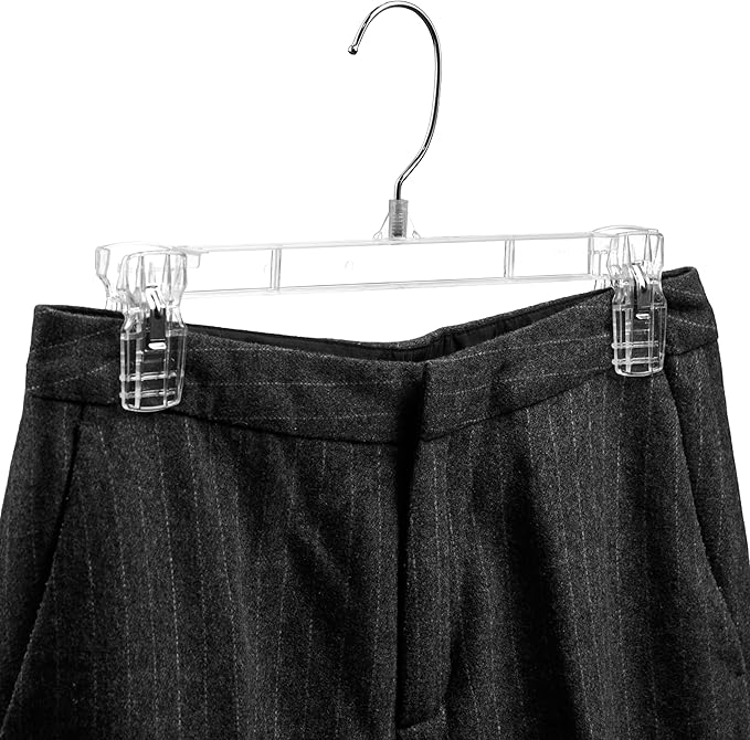DEILSY™ Pants Hangers with Clips – Space Saving Pants Hangers - Stylish Jeans Hangers for Closet Organization - Durable Hangers for Pants, Skirts, Jeans, Shorts, Trousers - 30 Pack