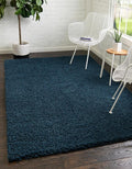 Unique Loom Solid Shag Collection Area Rug (5' 1" x 8' Rectangle, Sapphire Blue/ Navy Blue)
