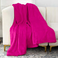 Nicole Miller Oversized Plush Fleece Throw Blanket – Ultra Soft, Lightweight & Cozy – 60" x 70" Warm Flannel Blanket for Couch, Bed & Travel – Machine Washable (Fuchsia)