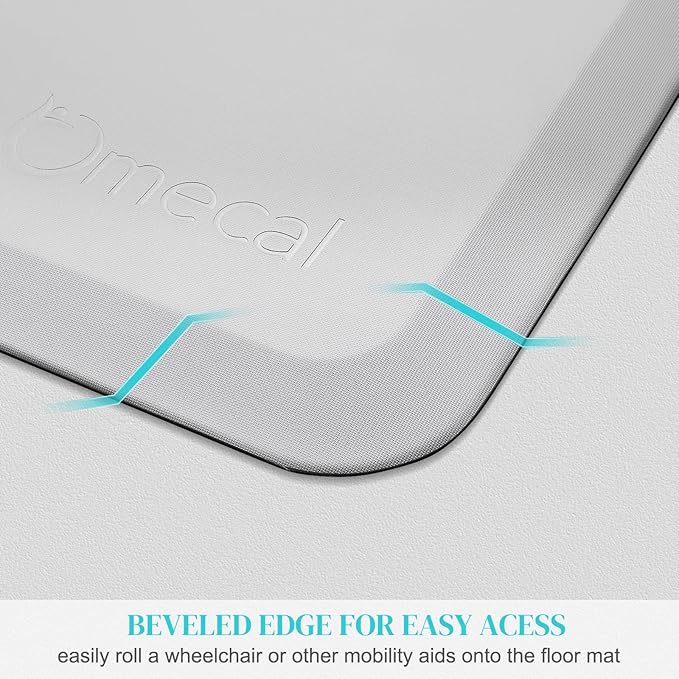 Bi-Fold Fall Mats for Elderly Senior Handicap Fall Prevention Pad, Bedside Safety Floor Mat, Bed Falling Protection, Non Slip, Beveled Edge, Anti Fatigue