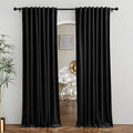 RYB HOME Velvet Room Divider Curtains for Space Separation, Blackout Noise Reduce Barrier for Nursery, Large Window Curtains for Sliding Glass Door, Black, W 62 x L 84, 2 Panels Set