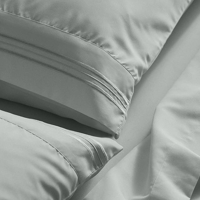 Mellanni Full Sheet Set - 6-Piece Iconic Collection Bedding, (Including 4 Pillowcases), 21-Inch Extra Deep Pocket, Easy Care, Ultra Soft, Cooling Sheets, Brushed Microfiber - Spa Mint