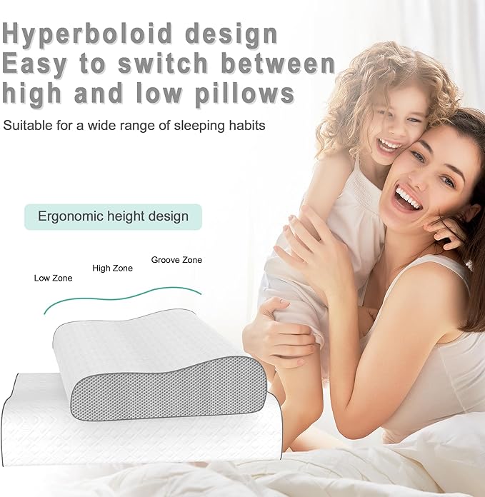 Cervical Pillow for Neck Pain Relief, Memory Foam Pillow, Ergonomic Adjustable Contour Bed Pillow for Side, Back & Stomach Sleepers (1, 22 * 13.7inch)
