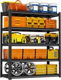 Storage Shelves, Garage Metal Shelving Unit, Adjustable, Double-Layer Column with Reinforced Ribs, Heavy-Duty, Capable of Bearing 3000 lbs, Suitable for Garage, Warehouse, Kitchen Storage