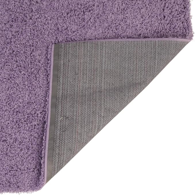 Unique Loom Solid Shag Collection Area Rug (4' 1" x 6' 1" Rectangle, Lilac)