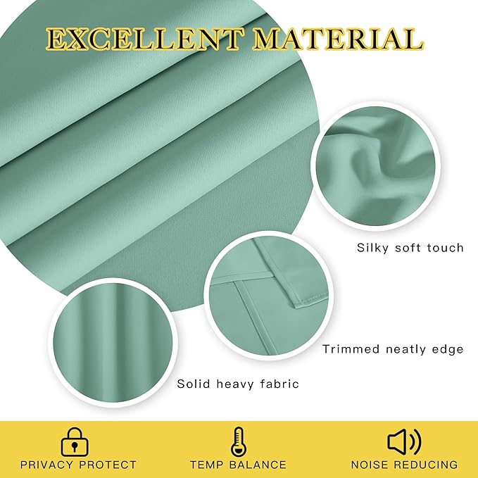 NICETOWN Room Darkening Curtain for Living Room - Energy Saving Thermal Insulated Grommet Room Darkening Curtain/Drape for Bedroom (1 Panel, 46 by 72, Aqua Blue)