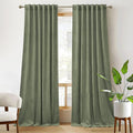 RYB Home Plush Velvet Curtains 96 inches, Heavy Duty Back Tab Decorative Window Drapes Privacy Room Darkening Covering for Living Room Playroom, Sage Green, W52 x L96 inches, Set of 2 Panels