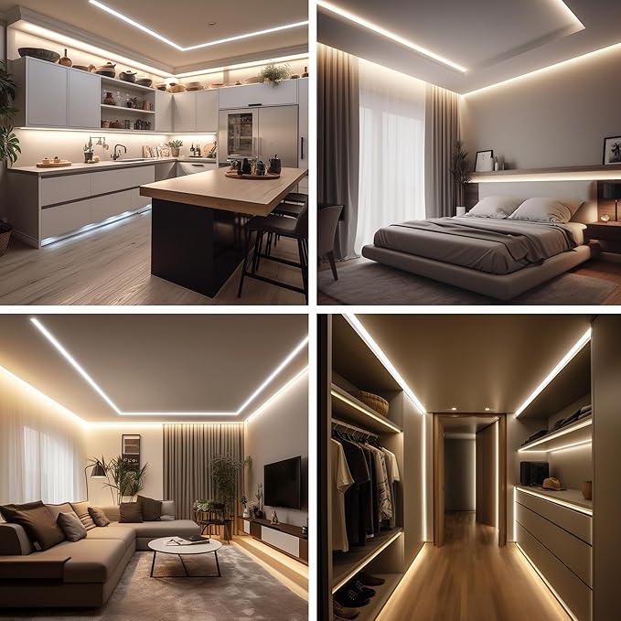 COB LED Strip Light with Remote, Dimmable 24.6FT/7.5M Flexible High Density LED Light,4000K Natural White 2400LEDs Super Bright LED Light Strip CRI 90+ for Bedroom,Kitchen,DIY Home Decoration