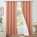 Linen Blackout Curtains 90 Inch Long, Terracotta Extra Long Curtains for Bedroom Living Room Modern Farmhouse, Thermal Light Blocking Faux Linen Energy Save Drapes Each 52x90 Inch 2 Panels