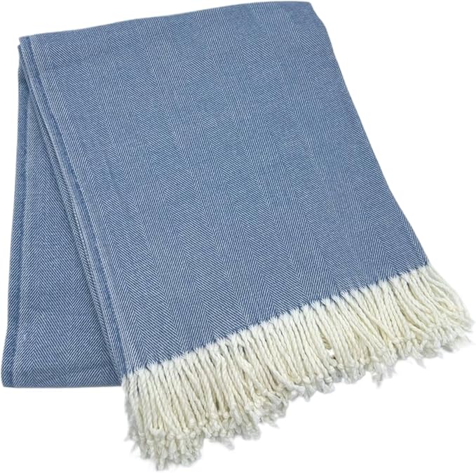 Alashan Cotton Acrylic Adirondack Herringbone Woven Throw (Dusk)