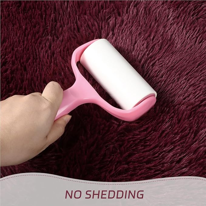 duduta Burgundy Plush Area Rugs for Bedroom 5x8 ft, Fluffy Carpet for Living Room Kids Room, Large Shag Dorm Rug, Washable Non Slip