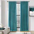 DONREN 108 Inches Length Rod Pocket Curtains - 2 Panel Blackout Thermal Insulated Drapes Curtains for Living Room Bedroom (Teal,52 X 108 Inch)