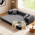 Convertible Sleeper Sofa Bed,78.5 Inch Faux Leather Futon Couch with Pillows & Storage Pocket,5-in-1 Folding Sofa Bed Queen with Pull Out Beds,Boneless Couches for Living Room,Couch in a Box,Gray
