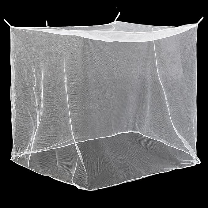 4 Corners Mosquito Net for Mosquiteros para Camas Bed Canopies Netting Bed Drapes Rectangular Mosquito Mesh for Camping Home Outdoor Travel(White A,L75 X W35.5 X H59 Inch,No-Opening)