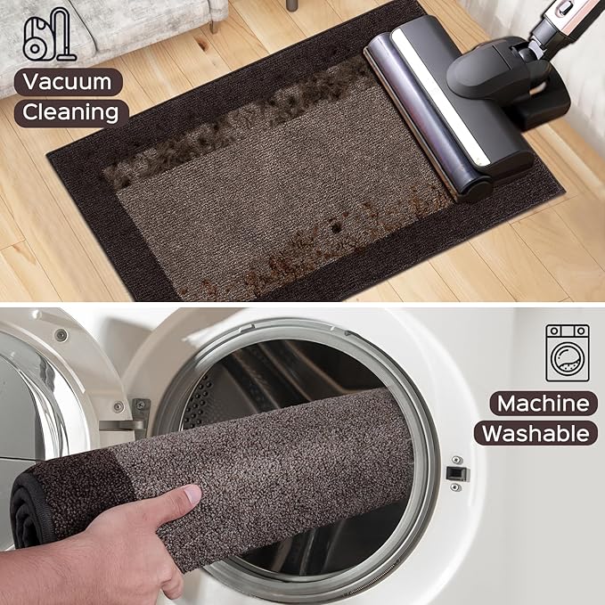Machine Washable Kitchen Rug 24" x 70", Non Slip Kitchen Mat for Floor, Absorbent Entrance Runner Rug for Bedroom, Hallway, Bathroom, Door (Roll Packing)