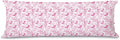 Pink Chinoiserie Dachshund Dog 20x54 Body Pillow Cover with Zipper,Dachshund Weiner Decor,Grandmillennial Pink Weiner Dog Decorative Body Pillow Cases for Bed Couch