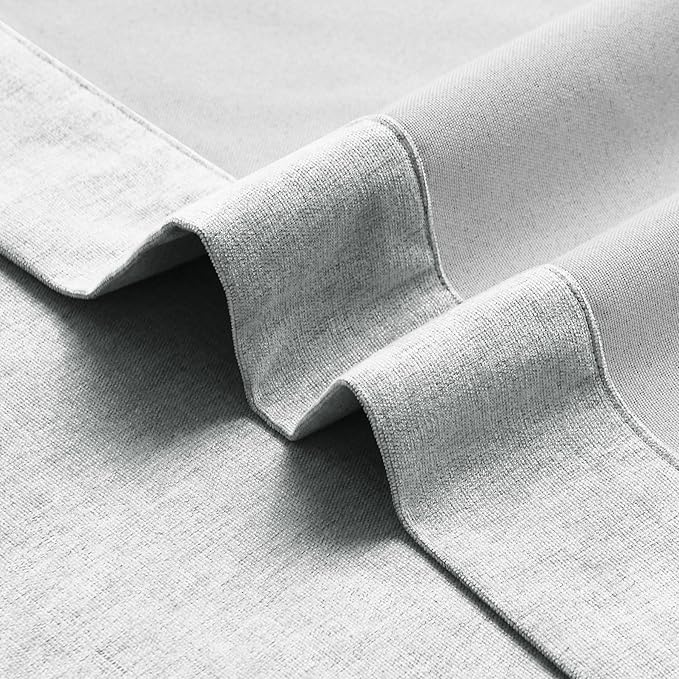 Macochico 100" Wx84 L Medium Gray Full Blackout Curtains for Sliding Door, Thermal Insulated Drapery for Living Room Bedroom Windows Patio Door, Modern Chenille Grommet Curtains with Tieback 1 Panel