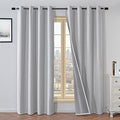 100% Blackout Curtains 96 Inches Long 2 Panels Set, Black Out Curtains for Living Room, Off-White Thermal Insulated Grommet Drapes Bedroom Luxury Decor Privacy(52W × 96L inch, Off-White)