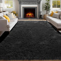 PAGISOFE Fluffy Shaggy Washable Area Rug for Living Room 5x8 Ft,Soft Fuzzy Rugs for Bedroom Shagg Carpet for Kids Girls Boys Dorm Room Furry Rugs for Nursery Playroom Fluffy Toddler Room Rug Black